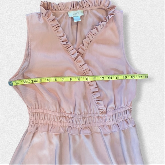 LOFT Outlet Ruffle V Neck Midi Dress - Picture 5 of 8